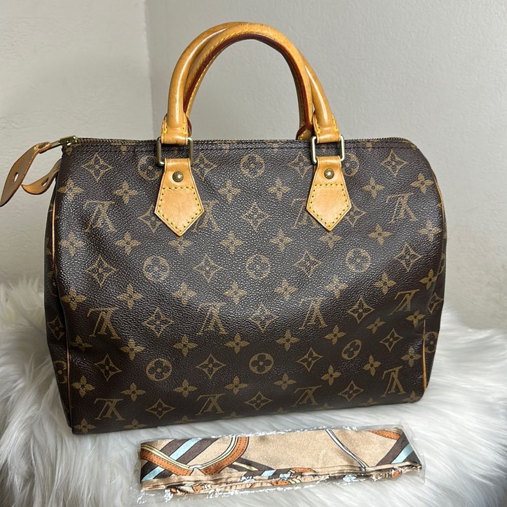 Louis Vuitton Monogram Canvas Speedy Bag in Brown and Tan